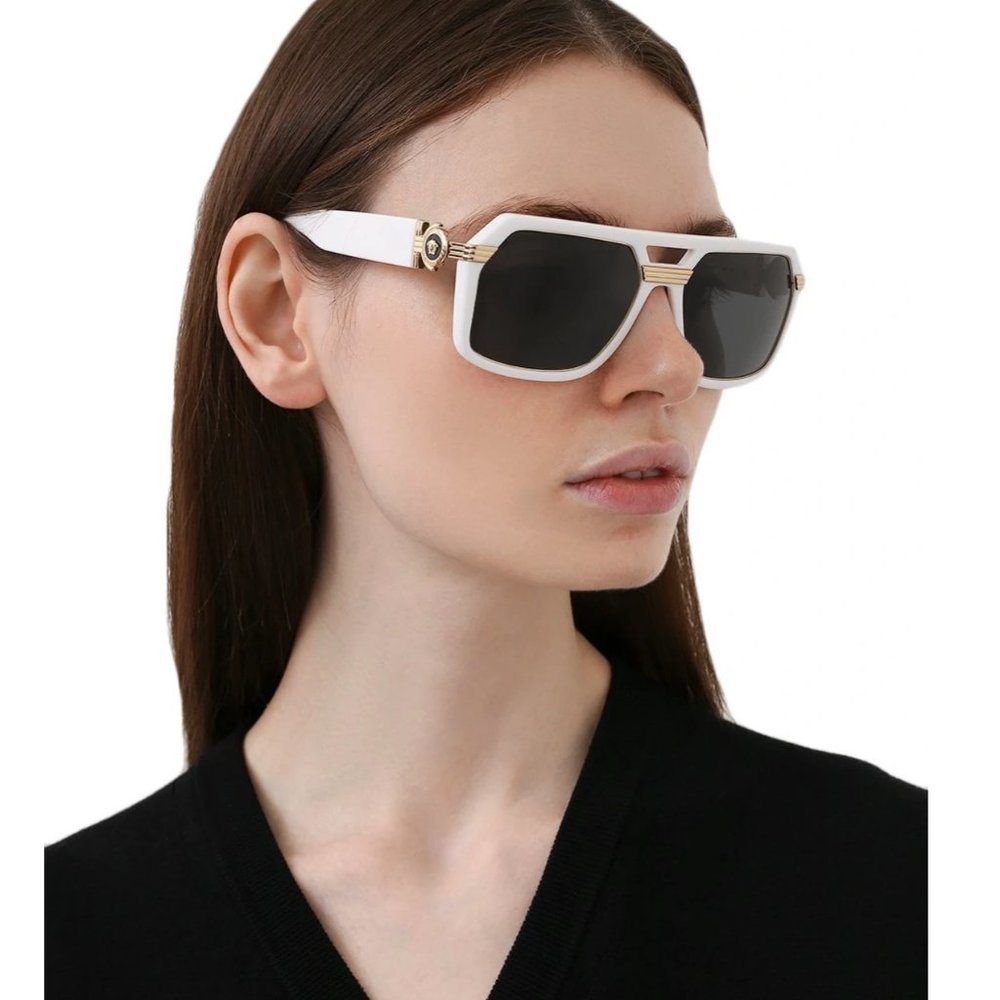 Ladies Versace White 58mm Sunglasses